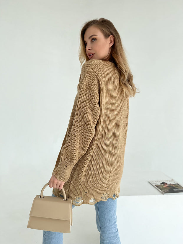 Knitted sweater Zirka Camel