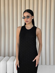 Knitted dress Sarafan Black