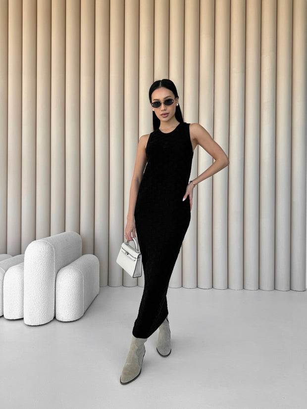 Knitted dress Sarafan Black