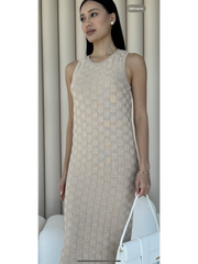 Knitted dress Sarafan Light beige