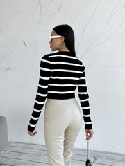 Top ribbed stripe Rotterdam Black and white