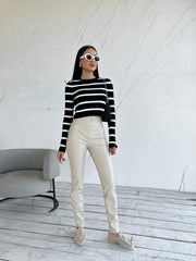 Top ribbed stripe Rotterdam Black and white