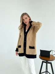 Knitted jacket Kulya Camel-black