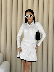 Knitted set Magnat White-black