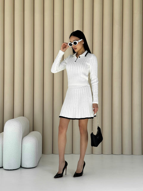 Knitted set Magnat White-black