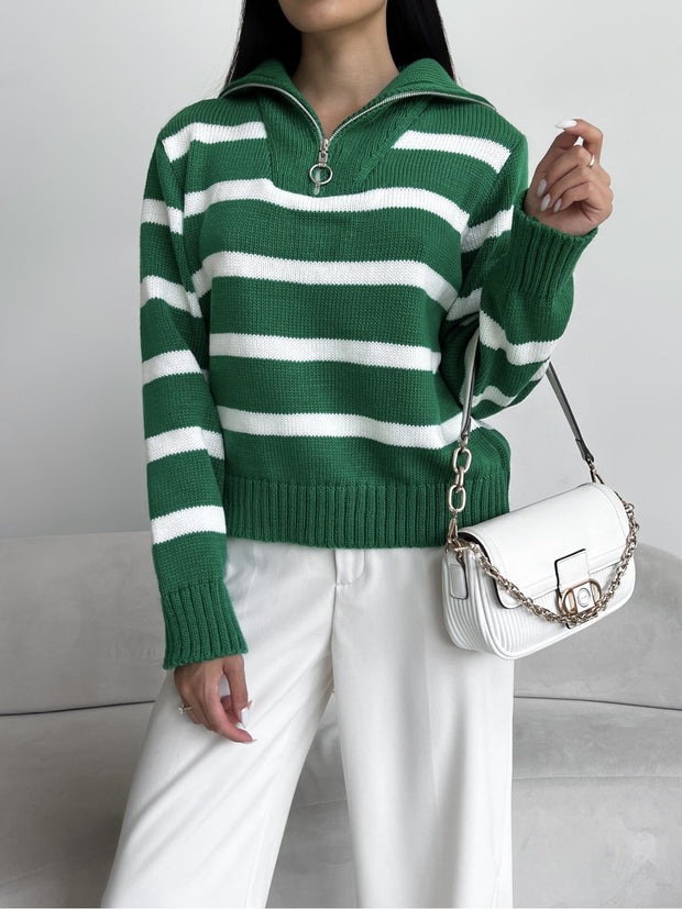 Bandera Sweater Green-White