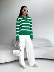 Bandera Sweater Green-White