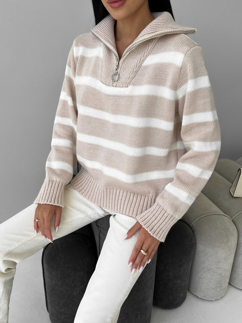 Bandera Sweater Light beige-white