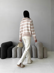 Bandera Sweater Light beige-white