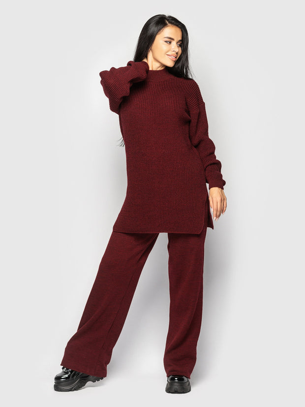 Knitted set Saturn burgundy