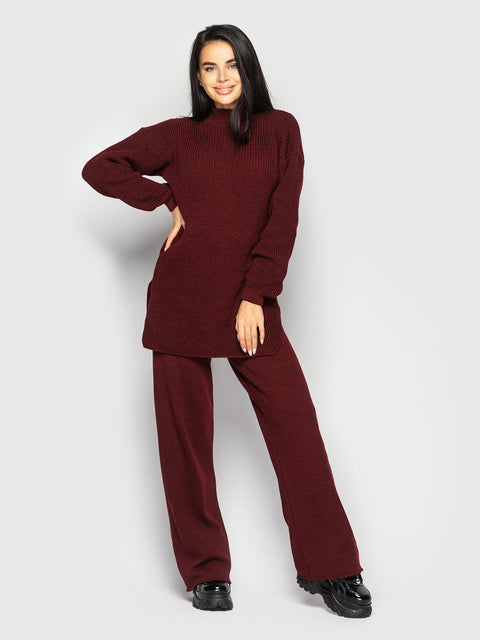 Knitted set Saturn burgundy