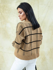 Knitted sweater Vesta Camel-black