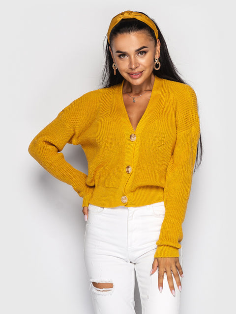 Knitted sweater Gloria mustard