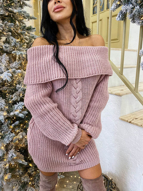 Knitted dress Koriza pink