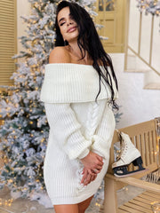 Knitted dress Koriza milk