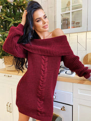 Knitted dress Koriza burgundy