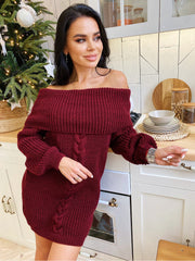 Knitted dress Koriza burgundy