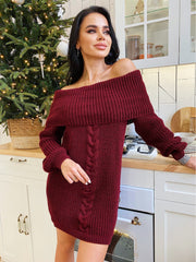 Knitted dress Koriza burgundy