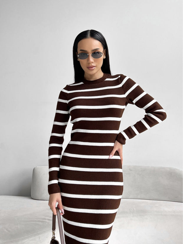 Dress Austria Brown-White