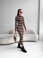 Dress Austria Brown-White