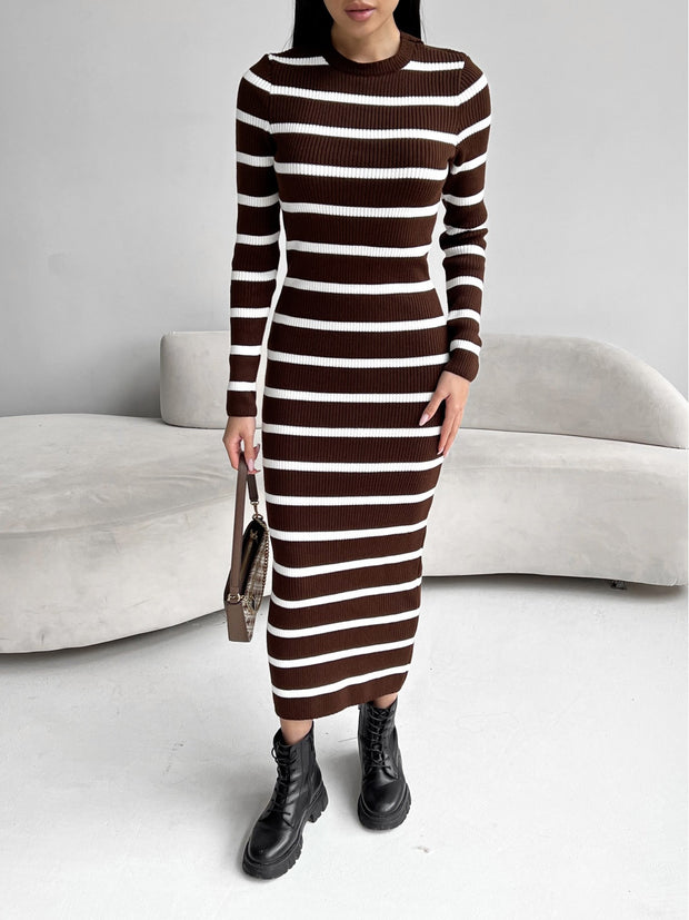 Dress Austria Brown-White