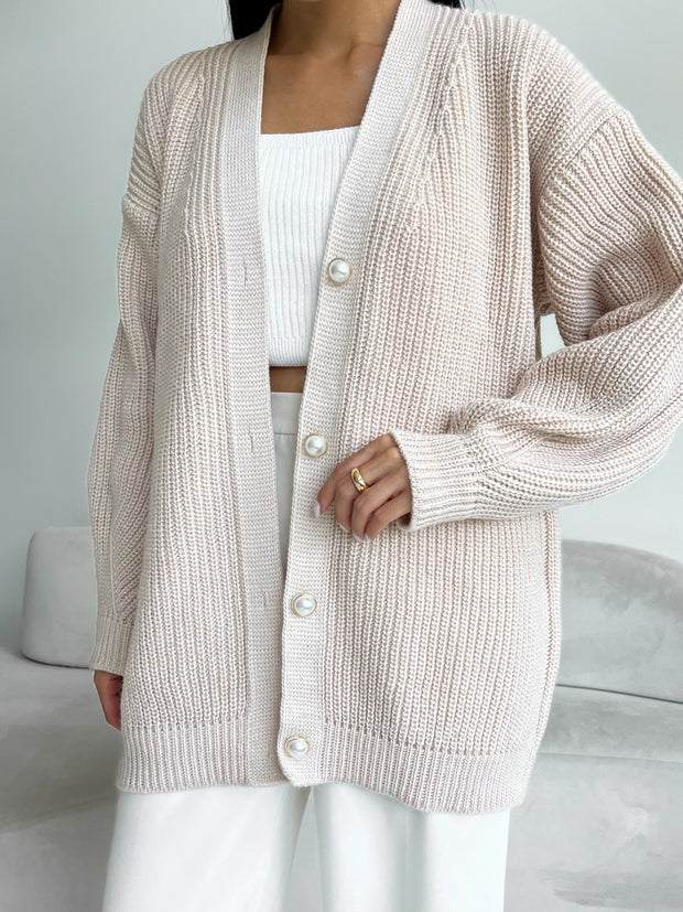 Knitted cardigan Desimar Light Beige