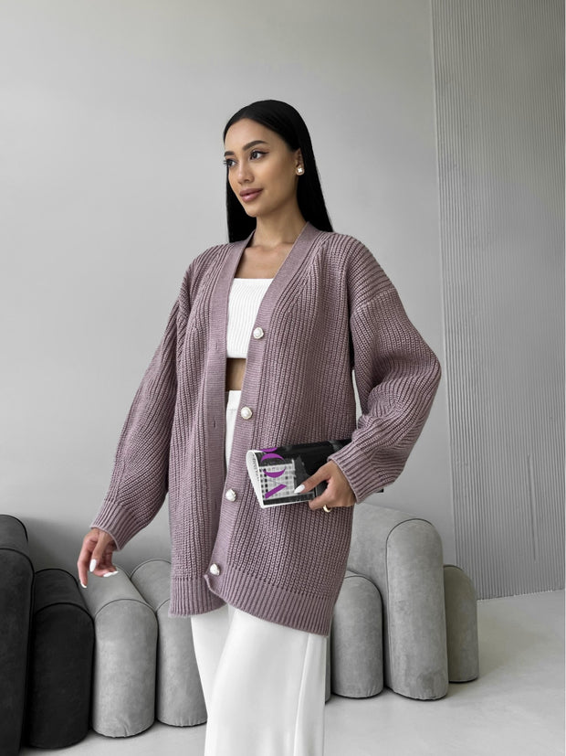 Knitted cardigan Desimar Coffee