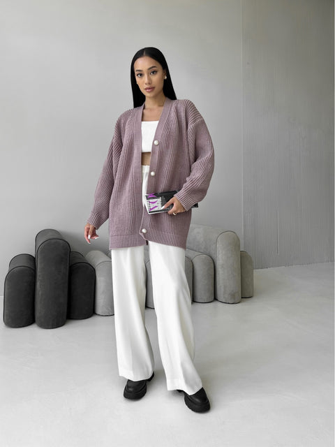 Knitted cardigan Desimar Coffee