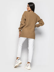 Knitted cardigan Donna Camel