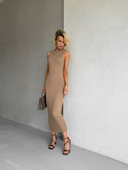 Knitted dress GVEN Camel