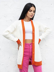 Knitted cardigan Bunny White-orange