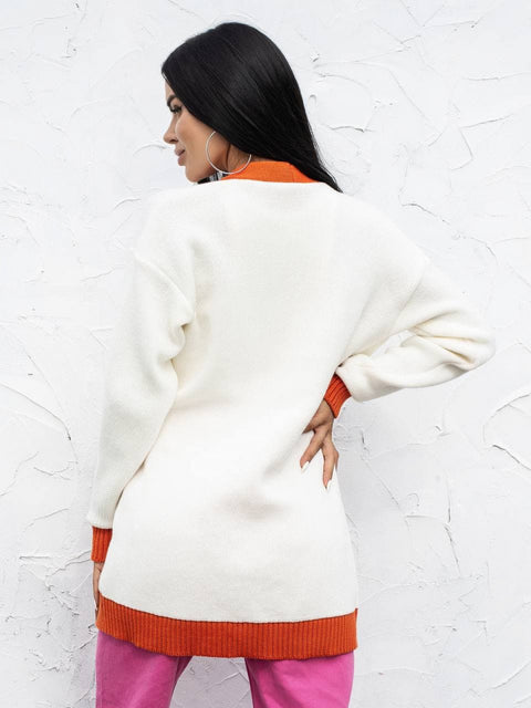 Knitted cardigan Bunny White-orange