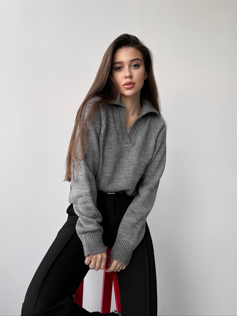 Polo Sweater Sem Gray