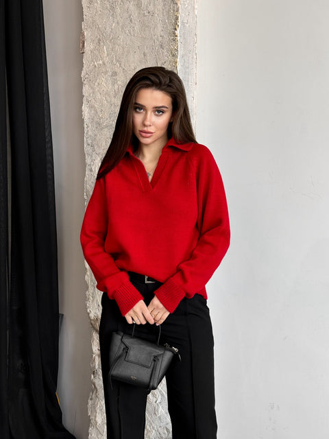 Polo Sweater Sem Red