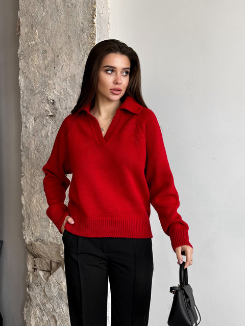 Polo Sweater Sem Red