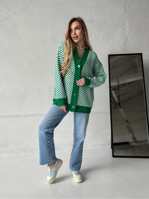 Knitted sweater Nataly Green-milk