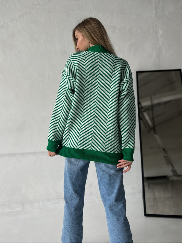 Knitted sweater Nataly Green-milk