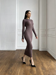 Knitted dress Solana Brown