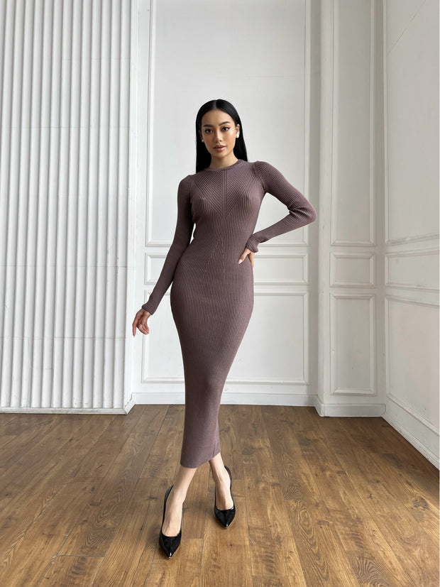 Knitted dress Solana Brown