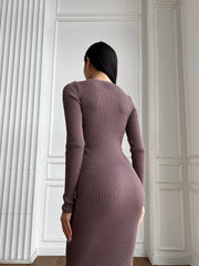 Knitted dress Solana Brown