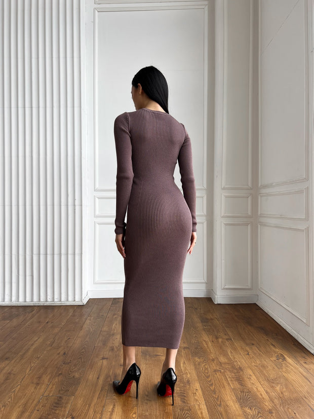 Knitted dress Solana Brown