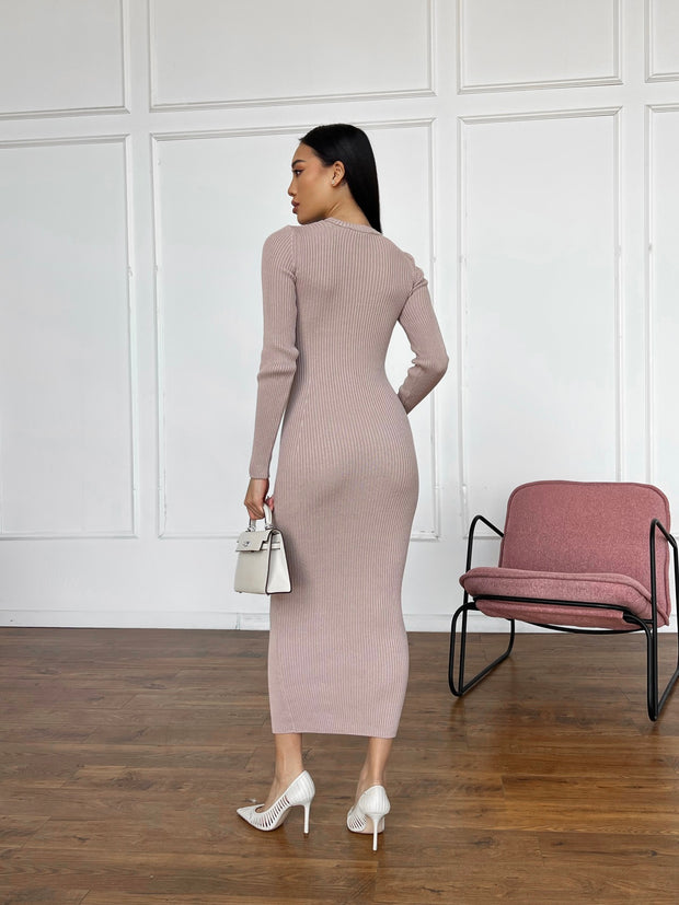 Knitted dress Solana Coffee