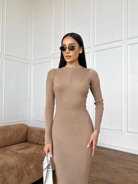 Knitted dress Solana Camel