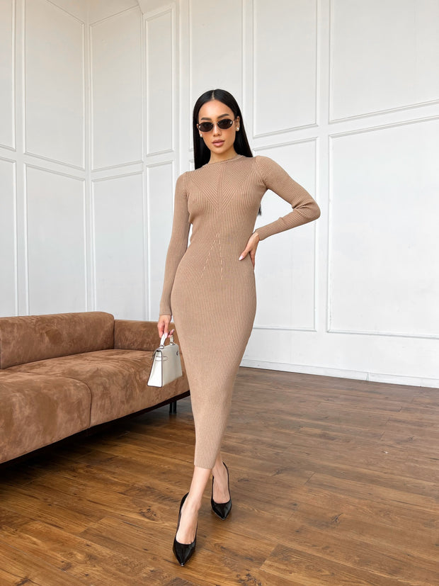 Knitted dress Solana Camel