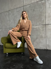 Knitted set Sante camel