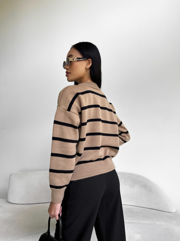 TRENDY Sweater Camel - Black