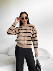 TRENDY Sweater Camel - Black