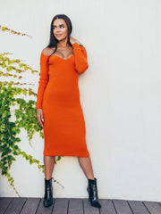 Knitted Dress Molecula Orange