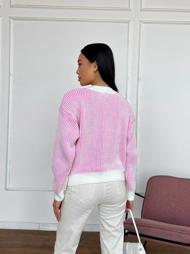 Bern Sweater White-Pink