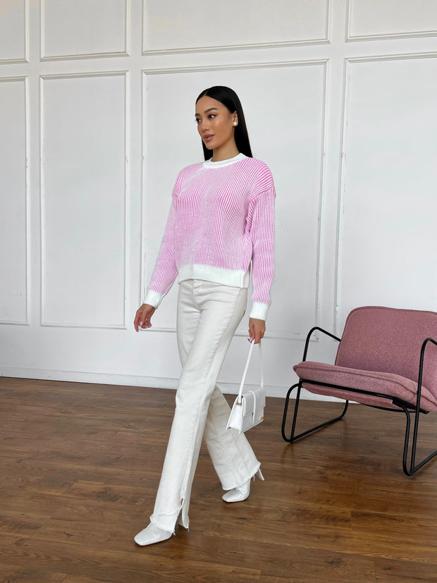 Bern Sweater White-Pink